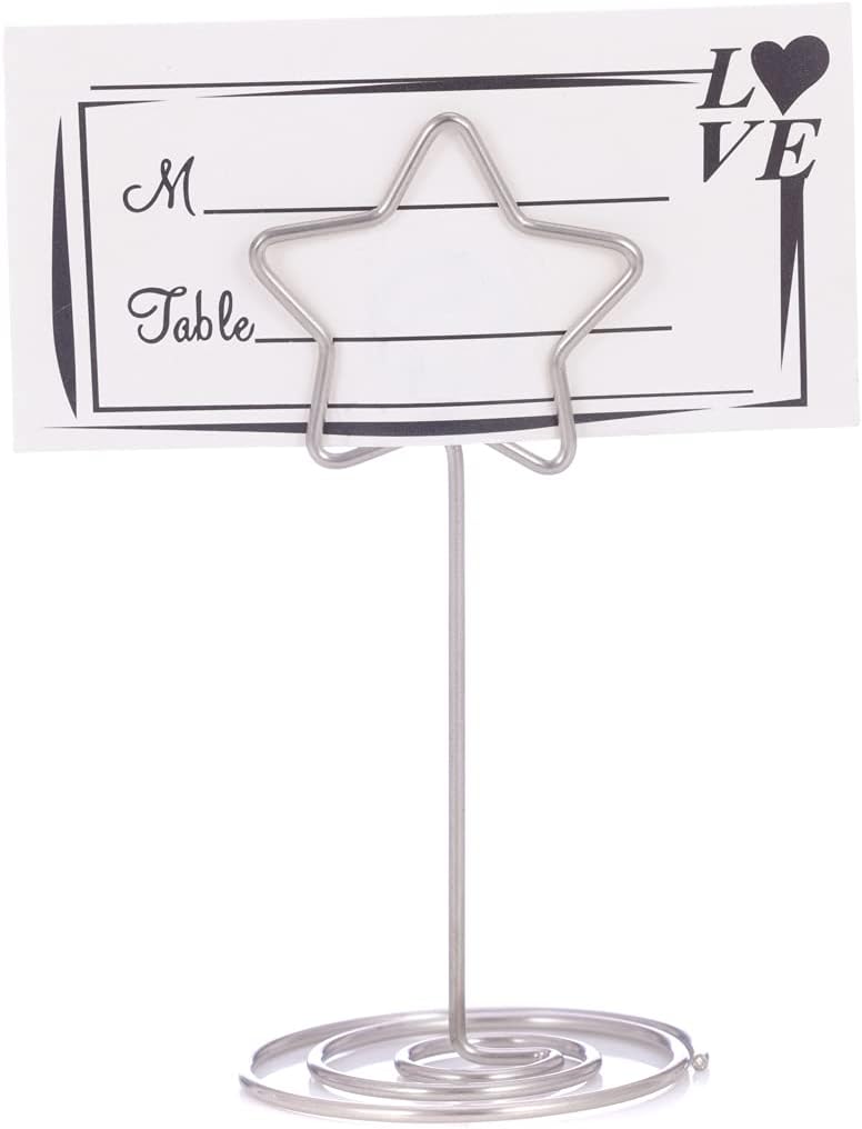 12pcs Table Number Stands 335 inch Place Card Holders with Star Shaped Design