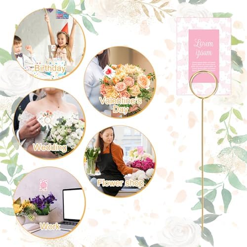 20Pcs Gold Round Place Card Holder for Wedding Parties