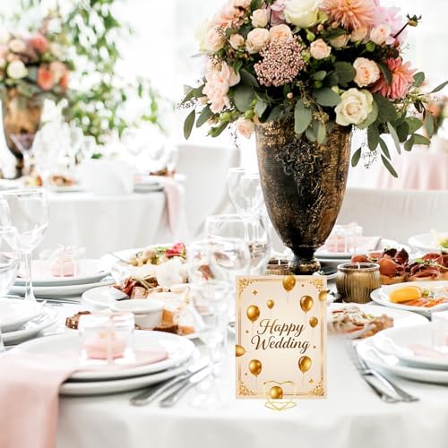 32Pcs Heart Shape Table Number Place Card Holders Gold