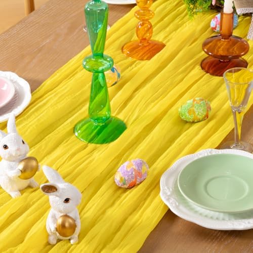 Yellow Cheesecloth Table Runner 6 Pack for Wedding and Baby Shower