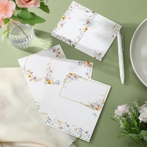 Honoson 48 Pcs Floral Wildflower Place Cards for Wedding and Events