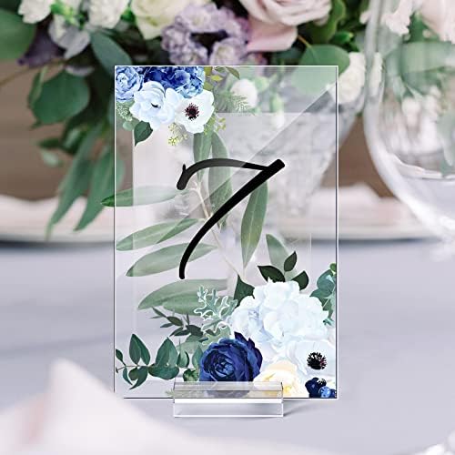 Yulejo 12Pcs Clear Acrylic Place Cards with Holders for Wedding Reception