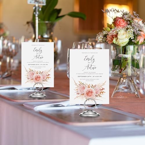 24 Pcs Metal Table Number Holders Matte Nickel