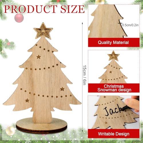 Cholemy 12 Piece Christmas Tree Place Card Holders