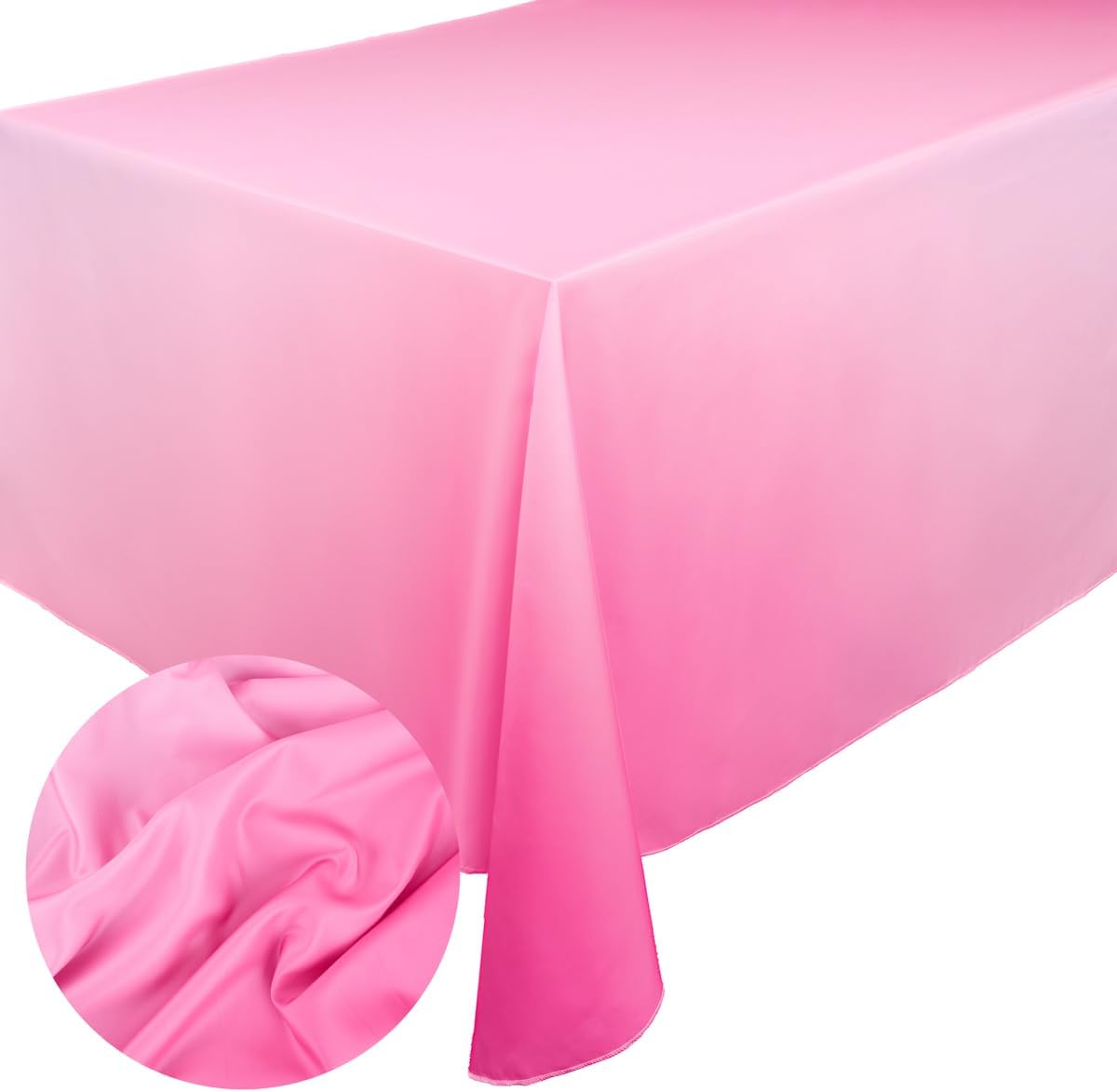 Pink Gradient Washable Tablecloth 9x4 Feet