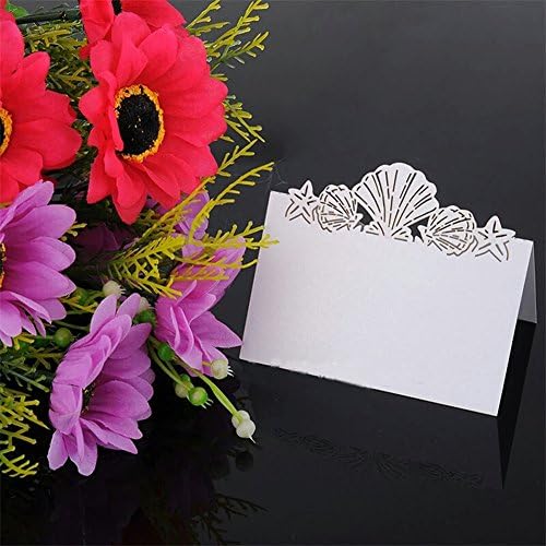 Pack of 50 Beach Themed Wedding Place Cards Seashell Table Numbers
