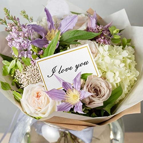 100Pcs Premium Place Cards with Gold Foil Border