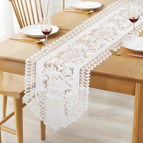 White Lace Table Runner 13x71 Inches Wedding Decor