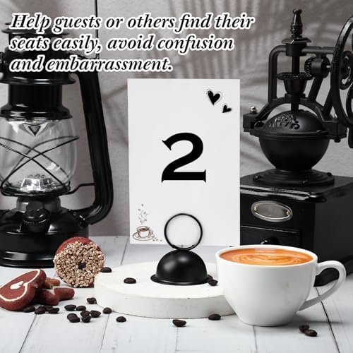 24 Pcs Black Metal Table Number Holders for Events and Restaurants