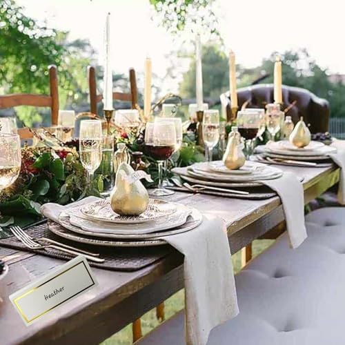 EVASTER Place Cards with Gold Foil Border Pack of 100
