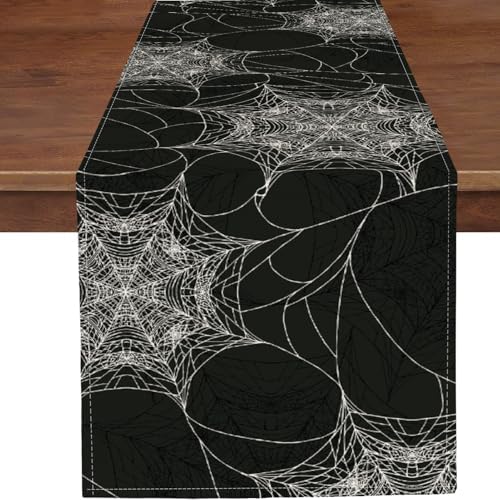PROCIDA Halloween Spider Web Table Runner 13x72 Inch