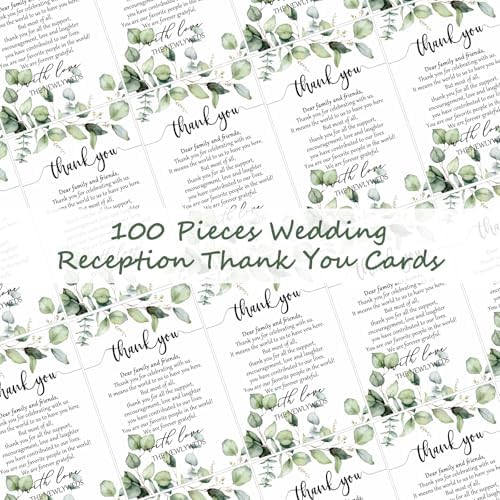 Chinco 100pcs Eucalyptus Place Cards for Wedding Reception