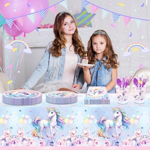 2 PCS Unicorn Disposable Tablecloth 86x51 Inches