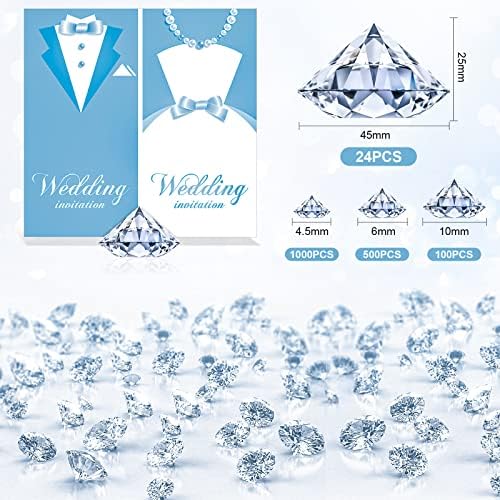 1624 Piece Diamond Place Card Holders and Confetti Set