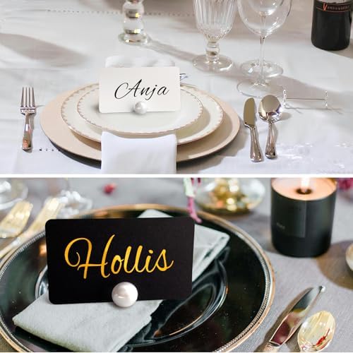 20 Pack Pearl Place Card Holders Set for Events