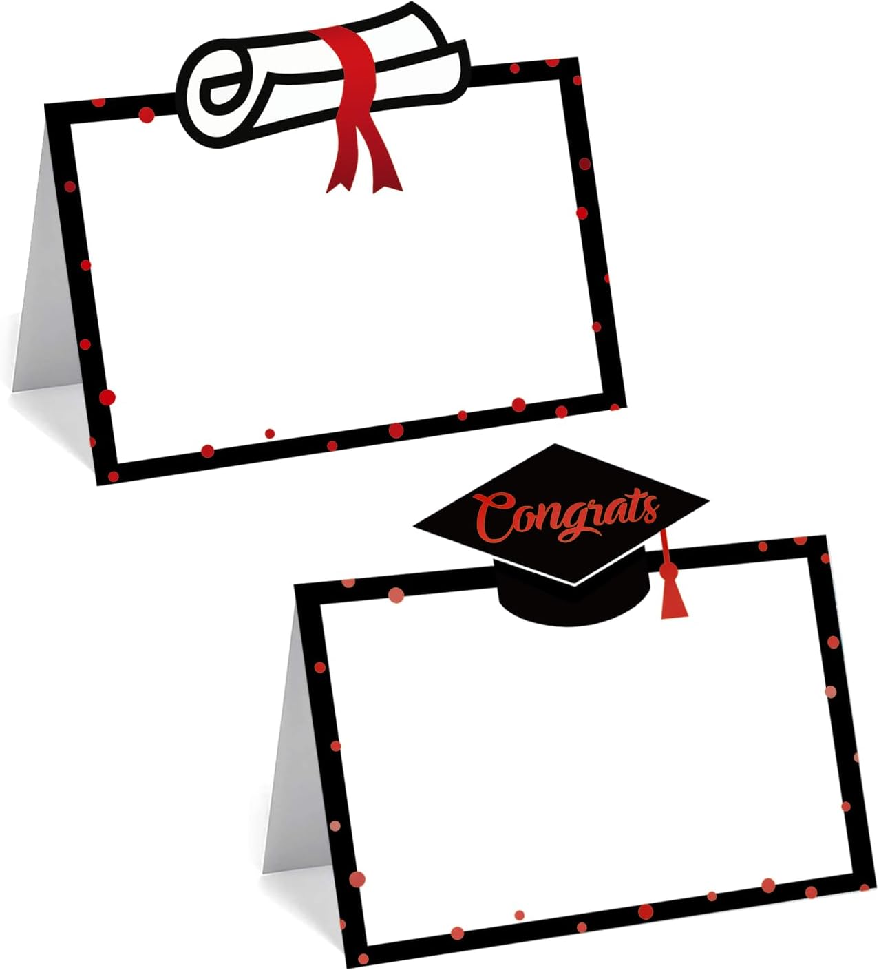 48 Pcs Graduate Place Cards with Cap and Scroll Design