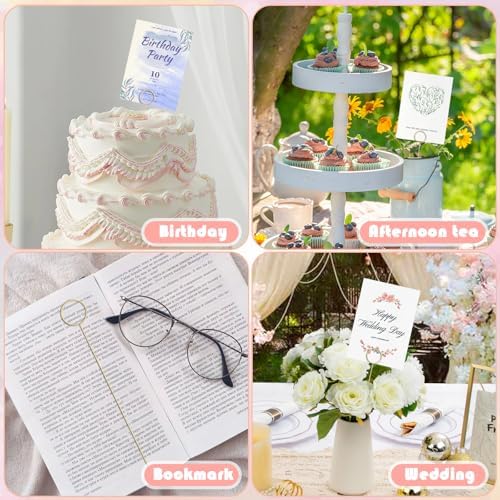 Gegraterwa Picture Holders for Centerpieces 40Pcs Metal Photo Sticks