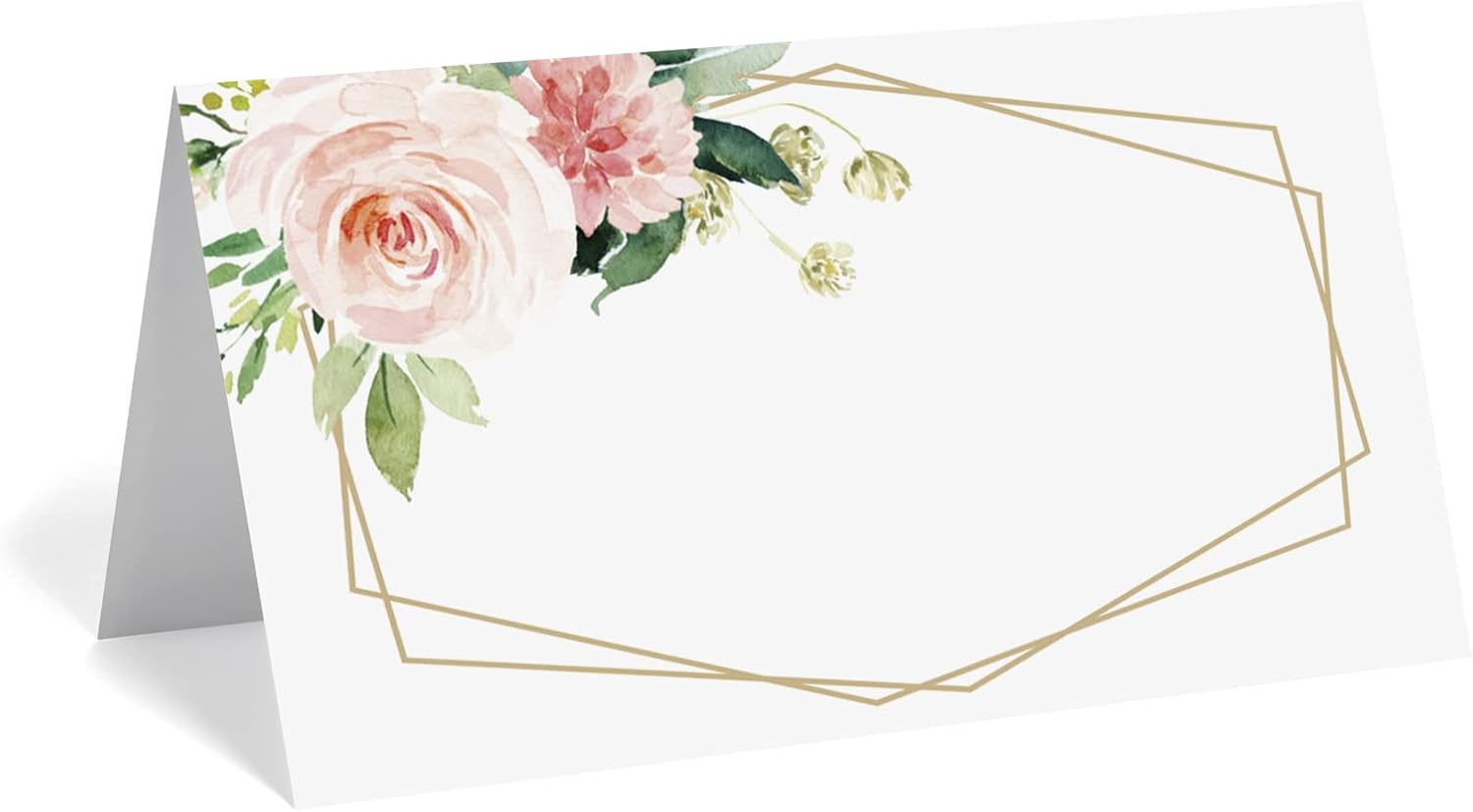 Bliss Collections Floral Place Cards 50 Pack 2 x 35 Inches
