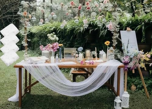 Pearl Tablecloths Wedding Table Runner Veil Decor