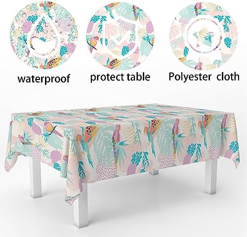 Tropical Bird Tablecloth 53x98 Inches Summer Party Cover
