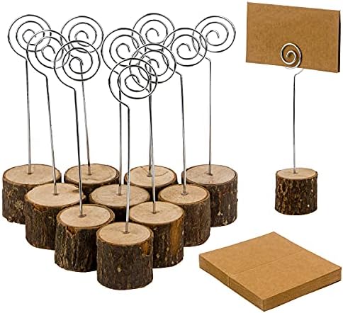 20 Pcs Wood Place Card Holders for Wedding and Party