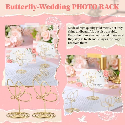 24 Pcs Gold Butterfly Place Card Holders for Events