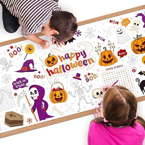 1 Pack Halloween Coloring Tablecloth for Kids