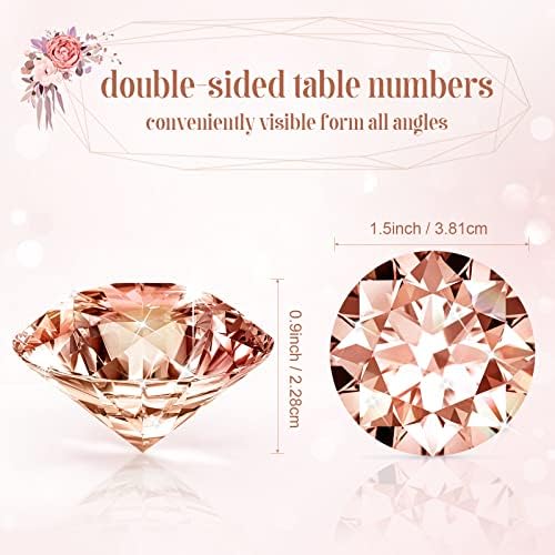 MTLEE 36-Piece Diamond Place Card Holders Rose Gold