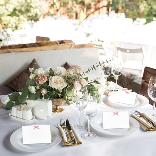 Pink Bow Place Cards Set of 25 for Wedding Reception