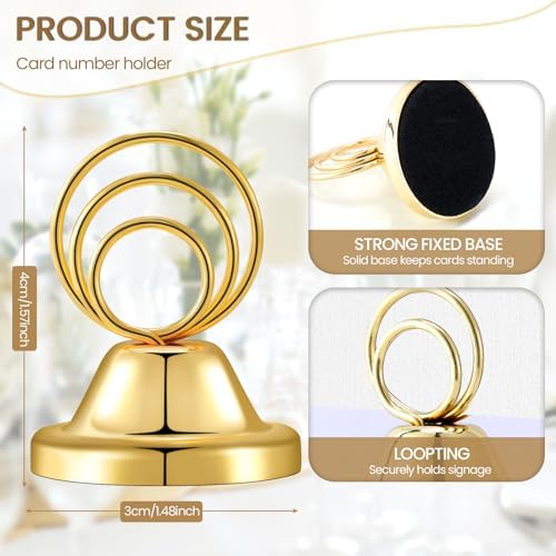 24 Pcs Gold Table Number Holders for Events