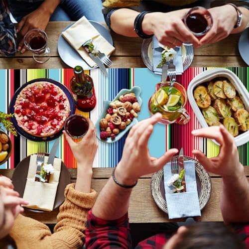 Preboun 6 Pcs Plastic Mexican Table Runner Fiesta Decor