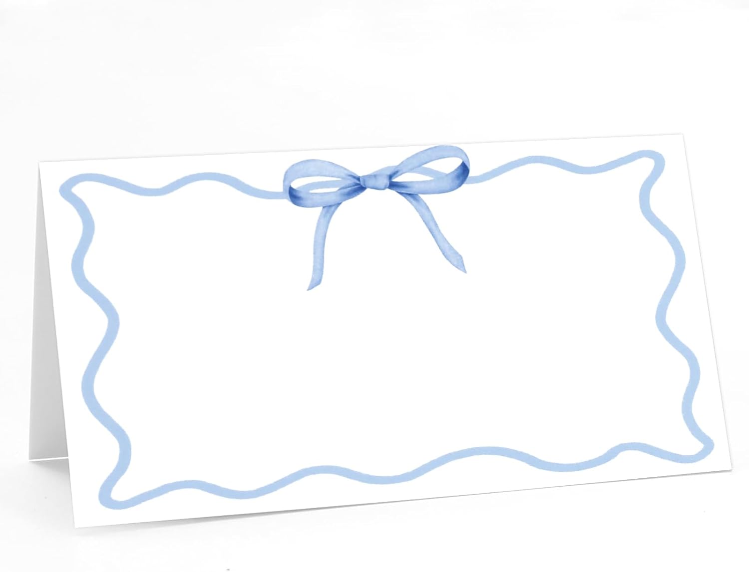 Whaline 100 Pcs Blue Bow Place Cards for Parties