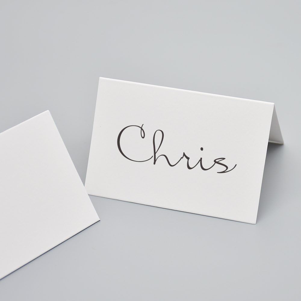 AZAZA 50 Pcs White Place Cards with Gold Border