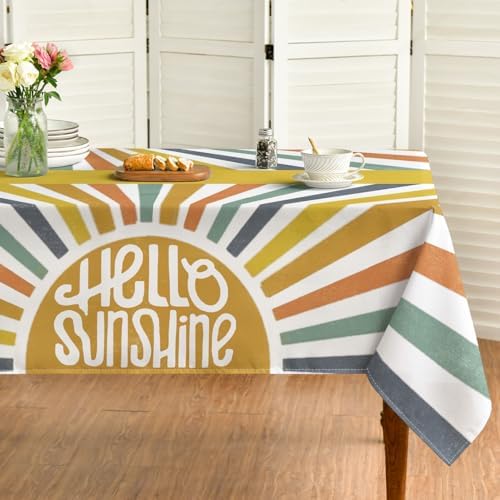 Horaldaily Summer Tablecloth 60x84 Inch Rainbow Party Decor