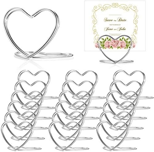 Moxweyeni 20 Pcs Heart Shape Place Card Holders