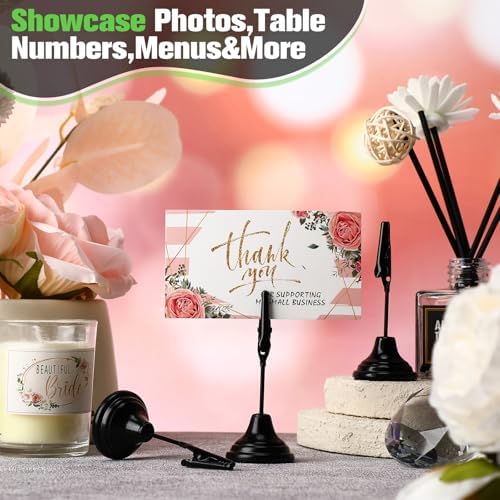 12 Pcs Table Number Holders with Alligator Clip Black