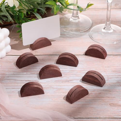 24 Pcs Wooden Table Number Holders Semicircular Design