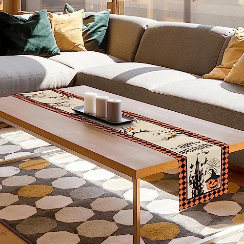 Anragon Pumpkin Table Runner Halloween Decor 72 Inches Long