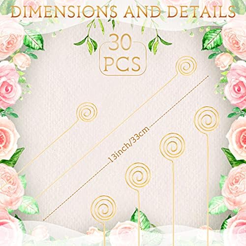 Zonon 30 Pcs Gold Floral Place Card Holders