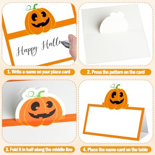 48 Pcs Halloween Place Cards with Funny Designs
