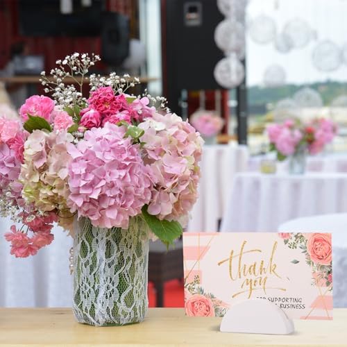 48 Pcs White Wooden Table Number Stands Small Lightweight Semicircular Design Holder