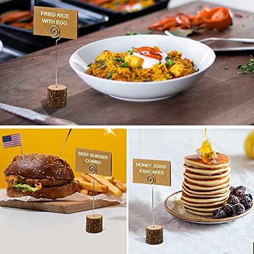 20 Pcs Wood Place Card Holders for Wedding and Party