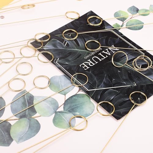 Gegraterwa Picture Holders for Centerpieces 40Pcs Metal Photo Sticks