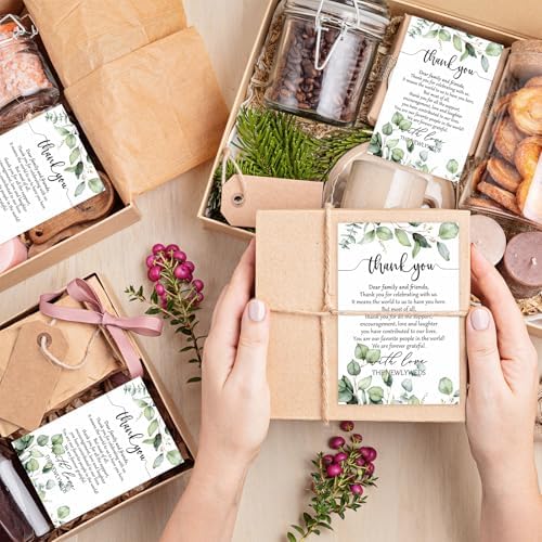 Chinco 100pcs Eucalyptus Place Cards for Wedding Reception