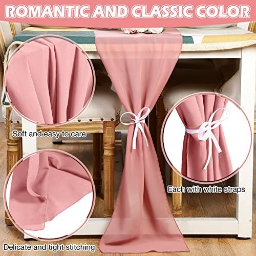 24 Pack Dusty Rose Chiffon Table Runners