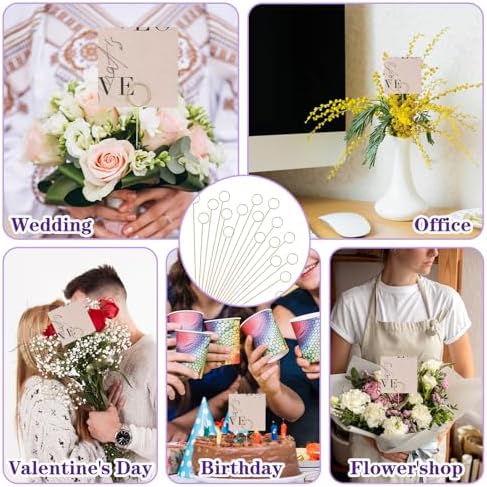 20Pcs Gold Metal Floral Place Card Holder for Weddings