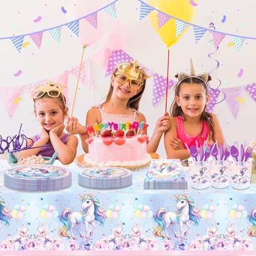 2 PCS Unicorn Disposable Tablecloth 86x51 Inches