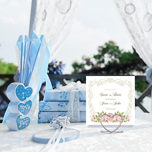 Moxweyeni 20 Pcs Heart Shape Place Card Holders