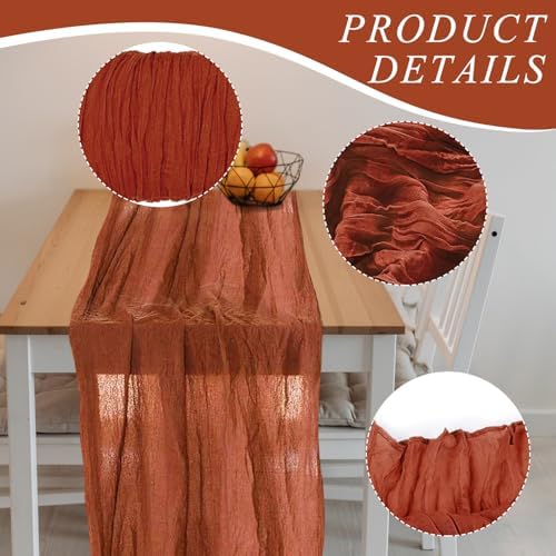 2 Pack Cheesecloth Table Runners 10ft Boho Wedding Decor
