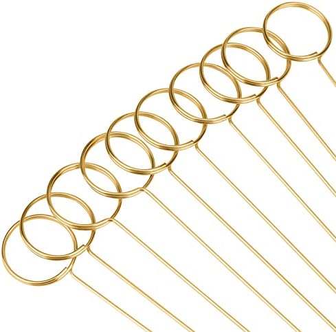 80 Piece 136 Inch Gold Floral Place Card Holder Stick